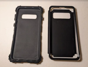 Black Rugged Samsung Galaxy S10 Case 2-Piece Protective Cover - Picture 1 of 2