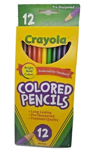 Lápices de colores Crayola caja de 12 unidades afilados multicolor para niños arte material escolar - Imagen 1 de 10