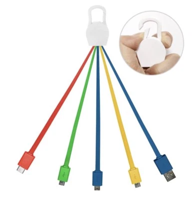 5in1 iPhone Android Samsung Charger Cord Type C Charging Sync Multi Fun Colors - Image 1 of 4