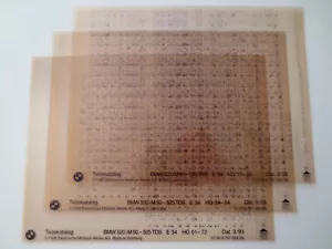BMW E34 520i M50 bis 525tds Microfiche Teilekatalog Ersatzteilliste Stand 03/93 - Bild 1 von 1