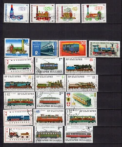 Bulgarie train locomotives un lot de 22 timbres oblitérés /TE5320 - Imagen 1 de 1