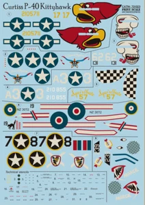 Print Scale 72-023 1/72 scale Decal for airplane - Сurtiss P-40 Kittyhawk World - Bild 1 von 12