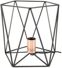lyyt Retro-Style Geometric Black Desk Table Lamp Copper Bulb Holding 