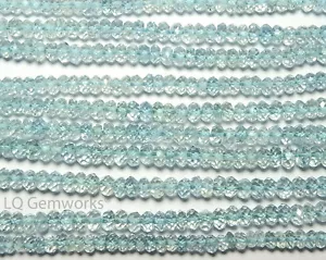 13" Strand AQUAMARINE 2.5mm Micro-Faceted Rondelle Beads NATURAL AAA /D1 - Picture 1 of 2