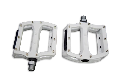 Platform Bicycle Pedals w/Sealed Bearings, Alloy Body White - Image 1 of 3