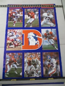 Vintage 1989 DENVER BRONCOS 34 x 22 NFL Starline Collage Poster John Elway etc. - Picture 1 of 8