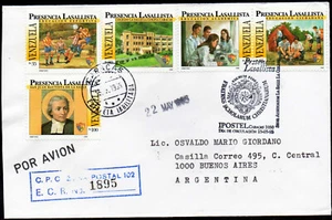 LASALLE VENEZUELA to ARGENTINA Mi# 2880/4 REGISTERED FDC - Picture 1 of 1