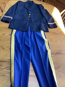 Uniforme d’officiers de l’armée américaine authentique homme ASU tenue bleu or pantalon veste - Photo 1/12