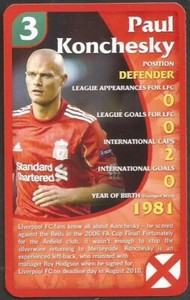 TOP TRUMPS-LIVERPOOL-2011- #03-PAUL KONCHESKY
