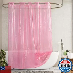 Barossa Design No Hook Clear Pink Shower Curtain or Liner - Soft EVA 10G Extr - Picture 1 of 5