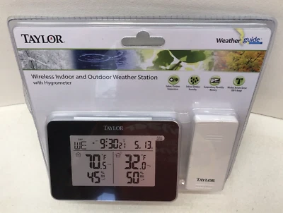 Taylor Wireless Weather Station W/ Hygrometer Indoor and Outdoor Digital 1731 - Image 1 of 4