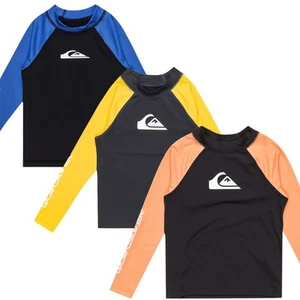 Quiksilver Kids Everyday UV Protect Rash Vest Swim Top Long Sleeve Surf T-Shirt - Picture 1 of 6