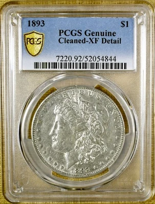 1893 PCGS XF Details Morgan Dollar - PCGS Gold Shield - PQ !!! AU Details (844) - Image 1 of 3