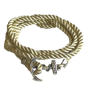 Nautical Rope Boat Anchor Bracelet Necklace Mens Womens Island Silver Plated - Picture 1 of 7