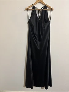 Purple Patch Size 16 Women’s Black Dress Halter Evening Gown Tie - Bild 1 von 13