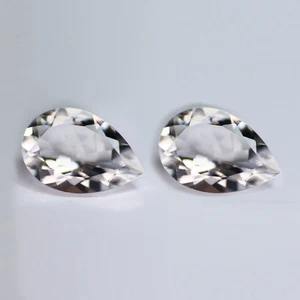 3.93 Ct IF  [2Pcs Pair] Significant Pear 12.3 x 8.6 MM White Natural PETALITE - Picture 1 of 5