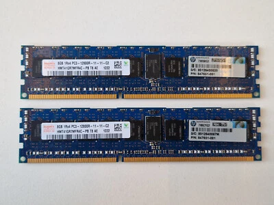 Hynix 16GB (2X8GB) 1RX4 PC3-12800R REG ECC 240-Pin Server RAM HMT41GR7MFR4C-PB - Immagine 1 di 4