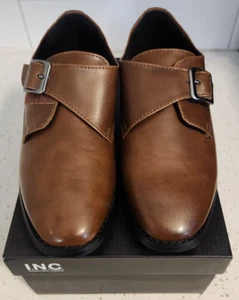 INC International Concepts Melvin Brown Dress Shoes Youth Boys 4 Adjustable - Picture 1 of 7