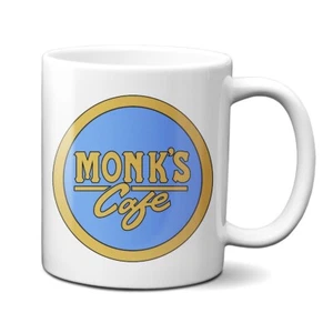 Taza de cerámica con logotipo redondo de Monk's Cafe 11 oz - Imagen 1 de 2