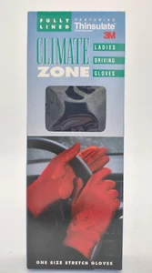 Vintage Thinsulate Ladies Driving Gloves Climate Zone Fully Lined 3M Black - Picture 1 of 5