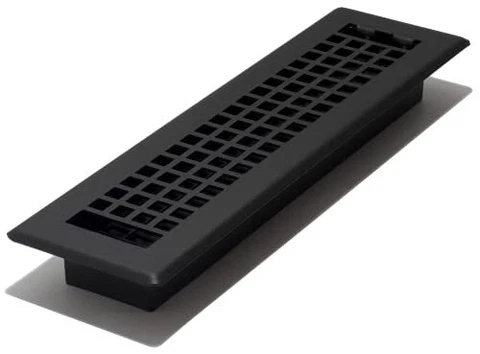 Decor Grates LTH212-BLK Lattice Floor Register 2x12 Inches Black Cover