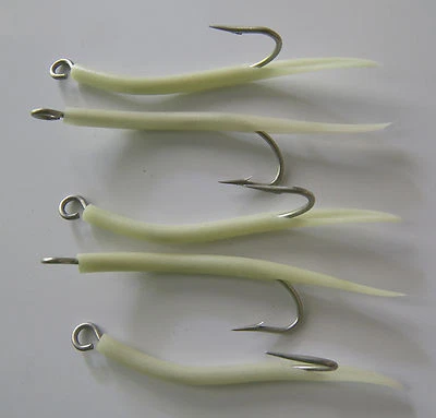 Saltwater fishing 5 pack  6/0 31022 Mustad Glow Tube hooks Striper jig lure UV - Image 1 of 2