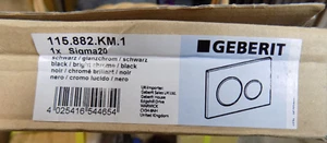 Geberit 115.882.KM.1 Sigma 20 Dual Flush 1.6 /.8 GPF Actuator Plate Black/Chrome - Picture 1 of 2