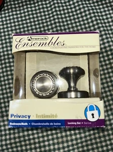 Amerock ensembles bathroom bedroom door knob set NOS satin chrome Rope knob - Picture 1 of 5