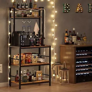 Kitchen Bakers Rack Industrial Microwave Stand 5Tier Storage ShelfCoffee Station - Picture 1 of 12