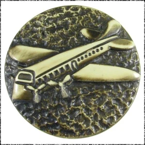 LG Vintage Celluloid 1-Piece 1930's Passenger Airplane Button, 1-PC - Picture 1 of 2