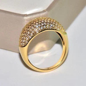 Anillos de oro Real de 18k para mujer joyería fina de lujo Diamante completo - Foto 1 di 15