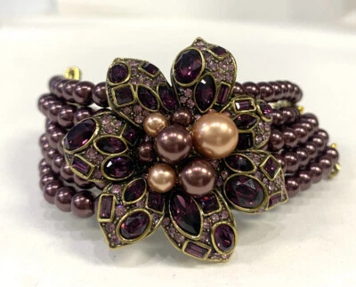 Heidi Daus Preciosa Pulsera Linda 5 Hilos Púrpura Imitación Púrpura 7" - 8 1/4" Ajustable Foto 1 de 3