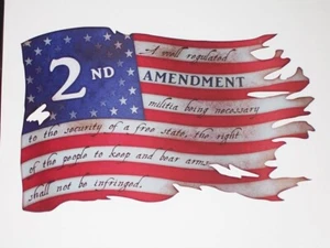 Tattered 1776 2ND AMENDMENT American Flag Decal decals Fit Golf Cart Jeep Truck - Picture 1 of 1
