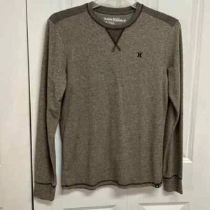 Hurley Brown Tan Crew Neck Cotton Blend Mens Pullover Sweater Size S - Picture 1 of 6