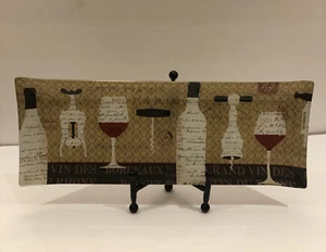 Prima Design Decorative Rectangular Glass Tray Wine Theme 15.5”x 6” GUC !! - Picture 1 of 12