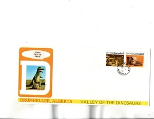 Sc#570,571 FDC DRUMHELLER,AB -Dinosaurs  Cachet - Picture 1 of 2