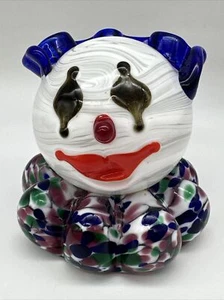 Large Murano Style Prestige Art Glass Clown Head Bust Paperweight - Picture 1 of 9