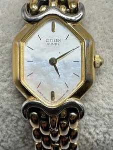 Citizen 5920-S4555 Ladies MOP Watch New Battery 17MM 7.5" Gold Tone E61 - Picture 1 of 12