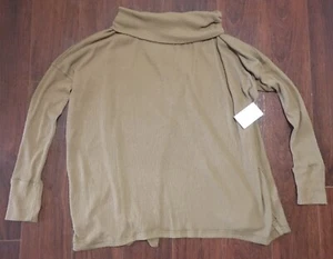 NWT $78 Free People We The Free Cowl Neck Rib Sweater Oversized Open Back Slit L - Picture 1 of 6