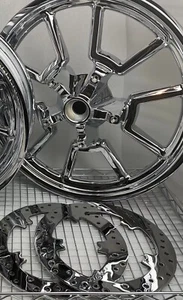 HARLEY DYNA LOW RIDER OEM MAG RIM CUSTOM CHROME Front WHEEL Rotor FXDL Outright - Picture 1 of 4