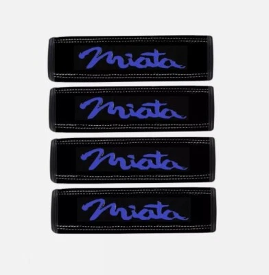 Almohadillas de hombro para cinturón de seguridad Mazda Miata X5 cuero genuino - 4 Miata bordadas Foto 1 de 3