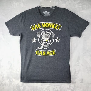 Gas Monkey Garage Tee Shirt Mens Large Gray Front Logo Spellout - Picture 1 of 11