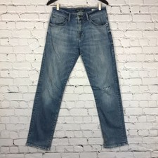 Mavi Jeans Mens 30x32 Zach Straight Leg Medium Wash Distressed Denim Jeans