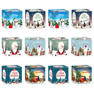 6x Faltbare Weihnachts Überraschung Geschenkbox Kraftpapier Süßigkeiten Plätzchen Verpackung Box - Bild 1 von 15