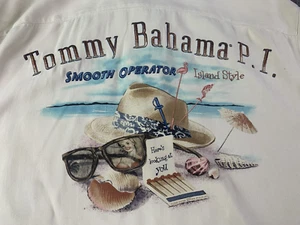 Tommy Bahama Mens 100% Silk Short Sleeve Embroidered Shirt Size S Beige - Foto 1 di 10