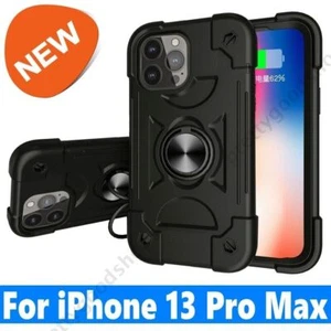 Phone Case Cover Silicone With Magnetic Ring Stand Holder For iPhone 13 Pro Max - Picture 1 of 16