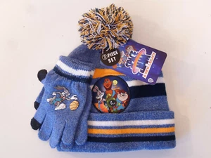 Space Jam Looney Tunes 2pc Youth Kids Beanie Winter Hat & Glove Set New - Picture 1 of 1