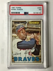 1967 TOPPS #250 HANK AARON Atlanta Braves PSA 7 GRADED 2022 Pretty Good Centered - Picture 1 of 4