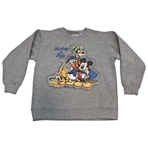 VTG Mickey & PALS Sweatshirt Disney Store Exclusive Gray Multi Youth 10/12 L - Picture 1 of 5
