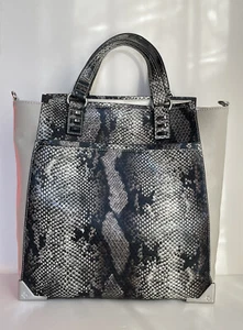 Simply Vera Wang Faux Snakeskin Handbag Tote Purse Shoulder Convertible Large - Picture 1 of 18